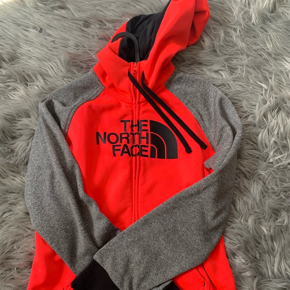 North face orange hoodie